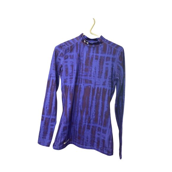 Under Armour Purple Tie Dye ColdGear Top M – Long Sleeve Fitted, EUC - Picture 3 of 8